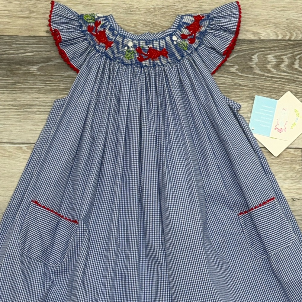 Vive le Fete lobster smocked dress